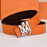 Amiri Belt Orange tabby Golden deer logo